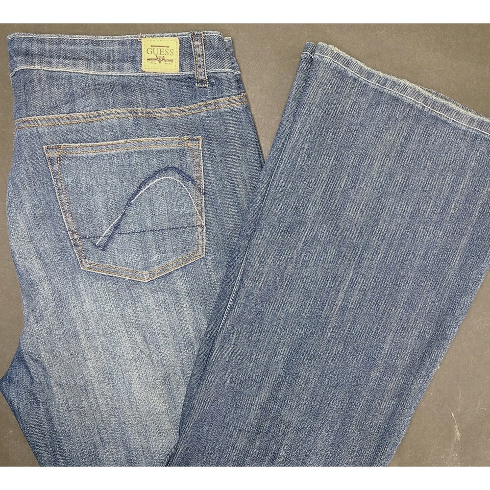 Guess Venice Bootcut Jeans Womens 34 Blue Stretch Denim Low Rise Y2K
